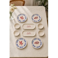 Blue Bon Appetit 10 Parça 4 Kişilik Stackable Seramik Kahvaltı Takımı Lüx Sunum Seti Tabağı Beyaz Blue Bon Appetit 10 Parça 4 Kişilik Stackable Seramik Kahvaltı Takımı Lüx Sunum Seti Tabağı Beyaz