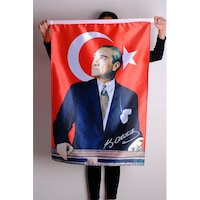 Atatürk Baskılı Türk Bayrağı Raşel Kumaş Dijital Baskı 70x105 cm Atatürk Baskılı Türk Bayrağı Raşel Kumaş Dijital Baskı 70x105 cm