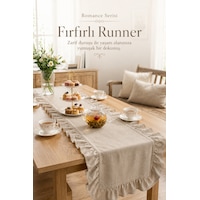Kahve Fırfırlı Runner Masa Örtüsü 40x110cm Kahverengi Kahve Fırfırlı Runner Masa Örtüsü 40x110cm Kahverengi