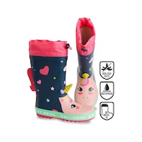 Denokids Kalpli Unicorn Kız Çocuk Lacivert Pembe Yağmur Botu Lacivert - Pembe Denokids Kalpli Unicorn Kız Çocuk Lacivert Pembe Yağmur Botu Lacivert - Pembe
