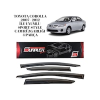 Toyota Corolla 2007 2008 2009 2010 2011 2012 İle Uyumlu Sport Style Cam Rüzgarlığı 4 Parça Sunplex 1 Adet Toyota Corolla 2007 2008 2009 2010 2011 2012 İle Uyumlu Sport Style Cam Rüzgarlığı 4 Parça Sunplex 1 Adet