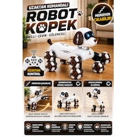 Uzaktan Kumandalı Şarjlı Robot Köpek Kahverengi-beyaz Merdiven Çıkabilen Hareketli Oyuncak