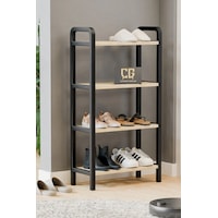 Three 4 Katlı Ahşap Ayakkabılık 50 Cm Ahşap Çubuklu 4 Bölmeli Eko Raf Ünitesi Düzenleyici Three 4 Katlı Ahşap Ayakkabılık 50 Cm Ahşap Çubuklu 4 Bölmeli Eko Raf Ünitesi Düzenleyici