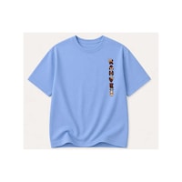 Herkesemoda Love Teddy Baskı Detaylı Kadın Bisiklet Yaka Pamuklu T-shirt Mavi Herkesemoda Love Teddy Baskı Detaylı Kadın Bisiklet Yaka Pamuklu T-shirt Mavi