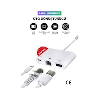 Lightning Otg Dönüştürücü Ethernet Rj45 + Usb Adaptör Apple Uyumlu iPhone Lightning İnternet Dönüştürücü Lightning Otg Dönüştürücü Ethernet Rj45 + Usb Adaptör Apple Uyumlu iPhone Lightning İnternet Dönüştürücü
