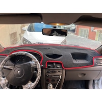 2012+ Modellerine Uygun Renault Symbol Airbagsiz Torpido Koruma Halısı Kenar Renk Kırmızı