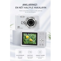 Taşınabilir Kompakt Kamera - 16x Dijital Zoom & Dahili Flaş Beyaz Taşınabilir Kompakt Kamera - 16x Dijital Zoom & Dahili Flaş Beyaz