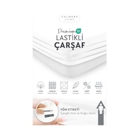 Calmera | %100 Pamuk Penye Lastikli Çarşaf | Çift Kişilik - Battal - King | Beyaz Calmera | %100 Pamuk Penye Lastikli Çarşaf | Çift Kişilik - Battal - King | Beyaz