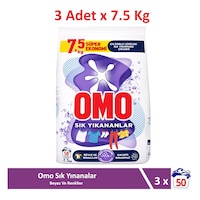 Omo Matik Toz Çamaşır Deterjanı Sık Yıkananlar Beyaz Ve Renkliler İçin 7.5 Kg X 3 Adet Omo Matik Toz Çamaşır Deterjanı Sık Yıkananlar Beyaz Ve Renkliler İçin 7.5 Kg X 3 Adet