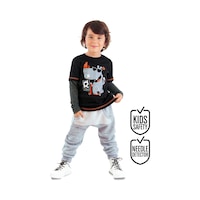 Rhino Erkek Çocuk Siyah T-shirt Eşofman Altı Takım Rhino Erkek Çocuk Siyah T-shirt Eşofman Altı Takım