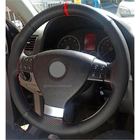 Vw Golf 5 Dikme Direksiyon Kılıfı Karbon Delikli Kırmızı Yüzüklü Vw Golf 5 Dikme Direksiyon Kılıfı Karbon Delikli Kırmızı Yüzüklü