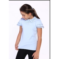 Toontoy Kids Toontoy Kız Çocuk Önü Dantelli Okul Tişört 11315 Mavi Toontoy Kids Toontoy Kız Çocuk Önü Dantelli Okul Tişört 11315 Mavi