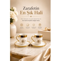 2 Li Gold Yaldızlı Porselen Lotus Çiçek Kahve Fincan Takımı 100ml Beyaz 2 Li Gold Yaldızlı Porselen Lotus Çiçek Kahve Fincan Takımı 100ml Beyaz