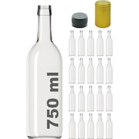 Afracam Standart Şeffaf 750 ML Sızdırmaz Kapaklı Ve Kapüşonlu Boş Cam Şişe 20 Adet Afracam Standart Şeffaf 750 ML Sızdırmaz Kapaklı Ve Kapüşonlu Boş Cam Şişe 20 Adet