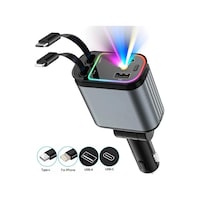 Acl Acc-01 Rgb Işıklı 66w Araç Şarj Cihazı 4in1 Geri Çekilebilir Kablo Type-c + Lightning Yıld Acl Acc-01 Rgb Işıklı 66w Araç Şarj Cihazı 4in1 Geri Çekilebilir Kablo Type-c + Lightning Yıld