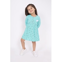 Toontoy Kız Çocuk Göğsü Çiçek Detaylı Elbise Mint Yeşili Toontoy Kız Çocuk Göğsü Çiçek Detaylı Elbise Mint Yeşili