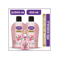 Duru Organik Zeytinyağlı Kiraz Çiçeği Sıvı Sabun 2 x 1500 ML + 500 ML Duru Organik Zeytinyağlı Kiraz Çiçeği Sıvı Sabun 2 x 1500 ML + 500 ML