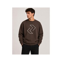 Herkesemoda Yön İşaretleri Desen Baskılı Bisiklet Yaka Şardonlu 2 İplik Sweatshirt Kahverengi Herkesemoda Yön İşaretleri Desen Baskılı Bisiklet Yaka Şardonlu 2 İplik Sweatshirt Kahverengi