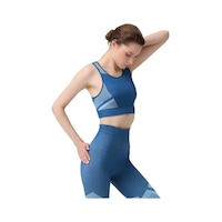 Cottonhill Seamless Sporcu Kalın Askılı Balensiz Kadın Crop Top Büstiyer Turkuaz