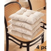Rual 4 Lü Sandalye Minderi Bağcıklı, Çökme Yapmaz Sünger Dolgulu, Yıkanabilir 40x40 Cm Açık Bej Rual 4 Lü Sandalye Minderi Bağcıklı, Çökme Yapmaz Sünger Dolgulu, Yıkanabilir 40x40 Cm Açık Bej