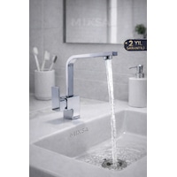 Lüx Krom Kare Lavabo Bataryası Çeşmesi Lüx Krom Kare Lavabo Bataryası Çeşmesi