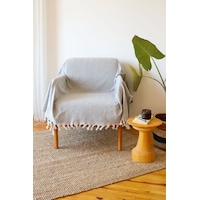 Gri Pamuklu Tekli Koltuk Berjer Örtüsü, Şalı 150x170cm Gri Gri Pamuklu Tekli Koltuk Berjer Örtüsü, Şalı 150x170cm Gri