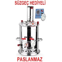 Çift Musluklu Odunlu Kömürlü Çay Semaveri Odunlu Kömürlü Paslanmaz Semaver 5 Litre Çift Musluklu Odunlu Kömürlü Çay Semaveri Odunlu Kömürlü Paslanmaz Semaver 5 Litre