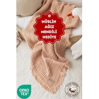 Zeypba Bebek & Çocuk İçin % 100 Pamuk 4 Katlı Müslin Battaniye 110x110 CM Somon Zeypba Bebek & Çocuk İçin % 100 Pamuk 4 Katlı Müslin Battaniye 110x110 CM Somon