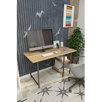 VayAvm 2 Raflı Çalışma Bilgisayar Masası 60 x 120 CM Çam Açık Kahverengi