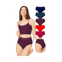 Cottonhill Basic Yüksek Bel Lazer Kesim Bikini Külot 5'li Paket Asorti 1 Çok Renkli Cottonhill Basic Yüksek Bel Lazer Kesim Bikini Külot 5'li Paket Asorti 1 Çok Renkli