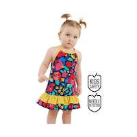 Denokids Çiçekli Kız Bebek Poplin Elbise Denokids Çiçekli Kız Bebek Poplin Elbise