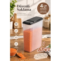 Porsima Ak-571 4 Lt Şeffaf Erzak Kabı Ölçü Çizgili, Pratik Açılır Siyah Kapaklı Kuru Gıda & Bakliyat Saklama Kabı Porsima Ak-571 4 Lt Şeffaf Erzak Kabı Ölçü Çizgili, Pratik Açılır Siyah Kapaklı Kuru Gıda & Bakliyat Saklama Kabı