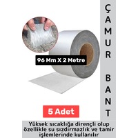 Ultra Güçlü Su Geçirmez Isıya Dayanıklı Alüminyum İzolasyon Tamirat 96 Mm X 2 Metre Çamur Bant 5 Adt Ultra Güçlü Su Geçirmez Isıya Dayanıklı Alüminyum İzolasyon Tamirat 96 Mm X 2 Metre Çamur Bant 5 Adt
