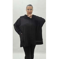 Büyük Beden Pamuklu Asimetrik Cepli Uzun Kol Oversize Kadın Bluz Siyah Büyük Beden Pamuklu Asimetrik Cepli Uzun Kol Oversize Kadın Bluz Siyah