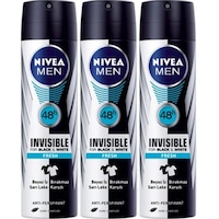 Nivea Invisible Black&White Fresh Erkek Sprey Deodorant 150 ML x 3 Nivea Invisible Black&White Fresh Erkek Sprey Deodorant 150 ML x 3