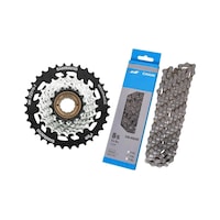 Shimano Hg40 Zincir + Tz510 Ruble 7li Bisiklet Vites Seti Siyah Shimano Hg40 Zincir + Tz510 Ruble 7li Bisiklet Vites Seti Siyah
