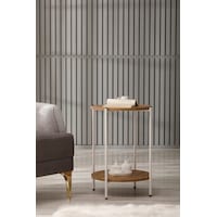 Arpelia Yuvarlak Tablalı Iki Katlı Sehpa Q42x60 Cm (Beyaz Atlantik Çam) Arpelia Yuvarlak Tablalı Iki Katlı Sehpa Q42x60 Cm (Beyaz Atlantik Çam)
