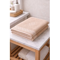 Eponj %100 Pamuk 70x140 Jakarlı Banyo Havlusu 450 Gr Kendinden Desenli Bej Eponj %100 Pamuk 70x140 Jakarlı Banyo Havlusu 450 Gr Kendinden Desenli Bej
