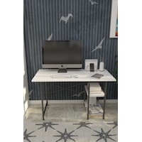 VayAvm 2 Raflı Çalışma Bilgisayar Masası 60 x 120 CM Beyaz VayAvm 2 Raflı Çalışma Bilgisayar Masası 60 x 120 CM Beyaz