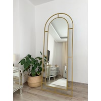 Effe Gold Metal Çerçeveli 180x70 Cm Pencere Model Oval Ayaklı Boy Aynası Effe Gold Metal Çerçeveli 180x70 Cm Pencere Model Oval Ayaklı Boy Aynası