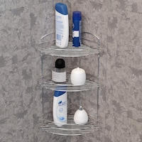 Teknotel Üç Katlı Banyo Duş Köşe Rafı Krom Bk033 Krom