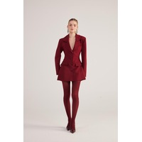 Holly Lolly Belden Oturmalı Fit Kesim Deja Blazer Ceket Bordo