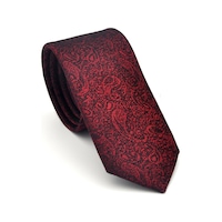 Gaffy Şal Desenli Bordo Dokuma Kumaş Mendilli Slim Fit Kravat // Sdk-2508-3 Bordo Gaffy Şal Desenli Bordo Dokuma Kumaş Mendilli Slim Fit Kravat // Sdk-2508-3 Bordo