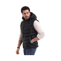 Euromoda Everest Jel Dolgu Çıkartılabilen Fermuarlı Kapüşonlu Erkek Şişme Yelek Siyah Euromoda Everest Jel Dolgu Çıkartılabilen Fermuarlı Kapüşonlu Erkek Şişme Yelek Siyah