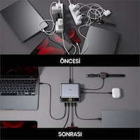 Aohi Magcube Masaüstü Usb Şarj İstasyonu, Gan+ 280w Hızlı Şarj Cihazı, Siyah-101104755 Aohi Magcube Masaüstü Usb Şarj İstasyonu, Gan+ 280w Hızlı Şarj Cihazı, Siyah-101104755