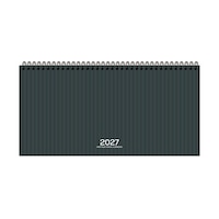 2027 Haftalık Spralli Masa Ajandası 16x33,5 Cm Aj-66 Çizgili Siyah - Gri 2027 Haftalık Spralli Masa Ajandası 16x33,5 Cm Aj-66 Çizgili Siyah - Gri