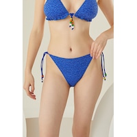 Loya Kadın Saks Mavi Dantelli Tek Alt Bikini Loya Kadın Saks Mavi Dantelli Tek Alt Bikini
