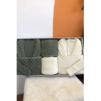 Şazeli 8 Parça Aile Bornoz Takımı Krem Haki Çok Renkli Şazeli 8 Parça Aile Bornoz Takımı Krem Haki Çok Renkli