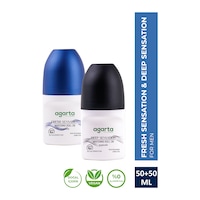 Agarta Deep Sensation + Fresh Sensation Ter Kokusu Önleyici Beyazlatıcı Erkek Roll-On Deodorant 2 x 50 ML Agarta Deep Sensation + Fresh Sensation Ter Kokusu Önleyici Beyazlatıcı Erkek Roll-On Deodorant 2 x 50 ML