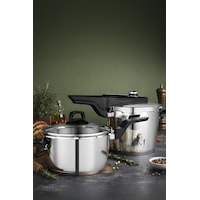 Easy Quick Kanka Çelik Düdüklü Tencere Seti - 4+6 Litre Metalik Easy Quick Kanka Çelik Düdüklü Tencere Seti - 4+6 Litre Metalik